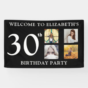 Gelukkige verjaardagsfoto's Feest zwart-wit Spandoek