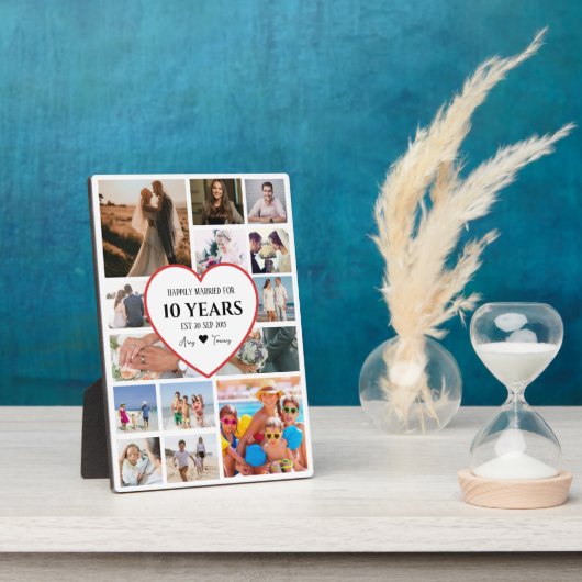 Gelukkige verjaardagsfoto's met hart in het midden fotoplaat (Zijkant)