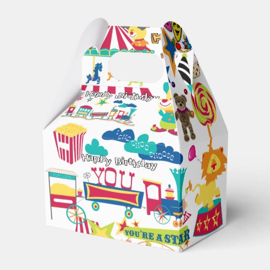 Gelukkige Verjaardagsgevel Favorietendoos Carnaval Bedankdoosjes (Voorkant Zijde)