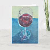 Gelukkige Verjaardagsglas van Wijn, Elegante Vieri Kaart (Voorkant)