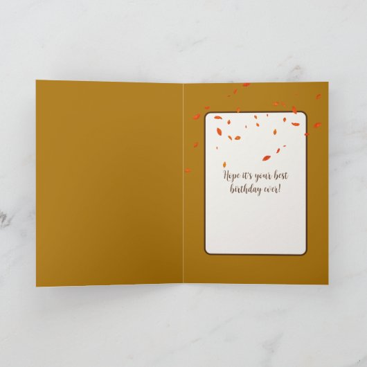 Gelukkige Verjaardagshond in Herfstbladeren Kaart (Binnen)