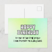 Gelukkige verjaardagshumor briefkaart (Voorkant / Achterkant)