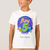 Gelukkige Verjaardagsjongen 5e Vijfde Verjaardag D T-shirt (Voorkant)