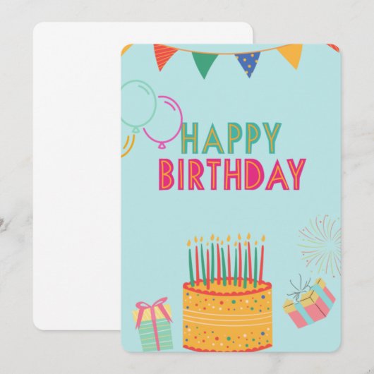 Gelukkige verjaardagskaart aankondiging (Voorkant / Achterkant)