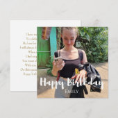 Gelukkige verjaardagskaart bedankkaart (Voorkant / Achterkant)