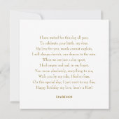 Gelukkige verjaardagskaart bedankkaart (Achterkant)