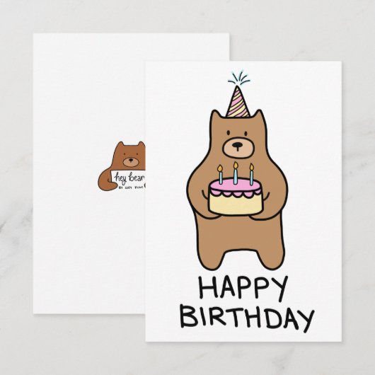 Gelukkige verjaardagskaart bedankkaart (Voorkant / Achterkant)