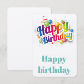 Gelukkige verjaardagskaart bedankkaart (Voorkant / Achterkant)