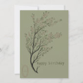 Gelukkige verjaardagskaart botanisch kaart (Voorkant)
