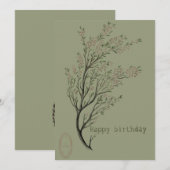 Gelukkige verjaardagskaart botanisch kaart (Voorkant / Achterkant)