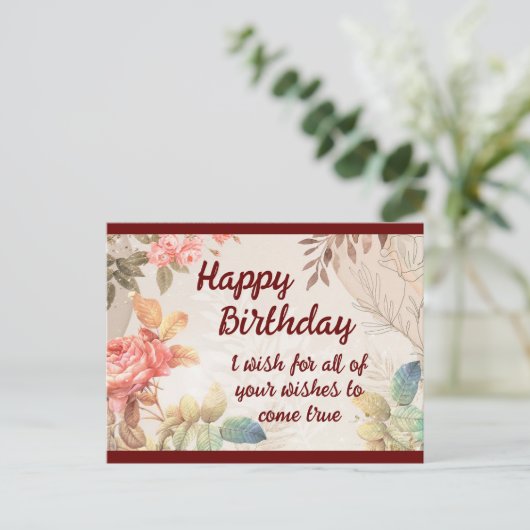 Gelukkige verjaardagskaart briefkaart (Staand voorkant)