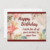 Gelukkige verjaardagskaart briefkaart (Voorkant / Achterkant)