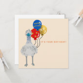 Gelukkige verjaardagskaart - EMU Kaart (Voorkant / Achterkant in situ)