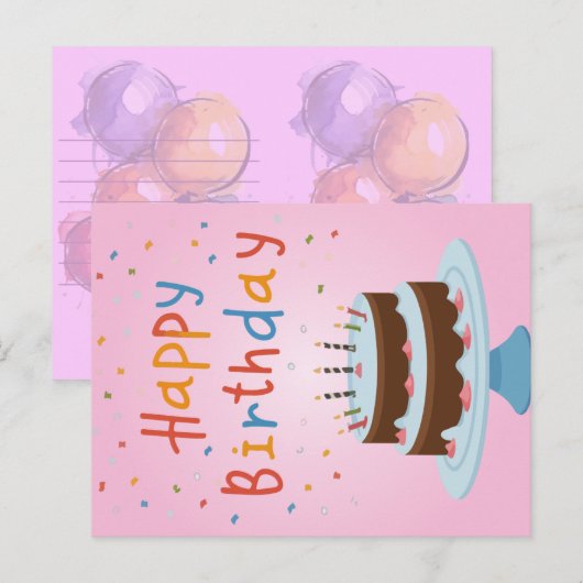 Gelukkige verjaardagskaart feestdagenkaart (Voorkant / Achterkant)