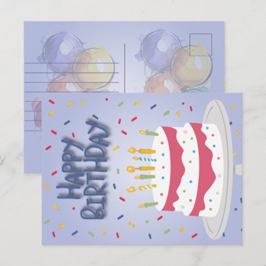 Gelukkige verjaardagskaart feestdagenkaart (Voorkant / Achterkant)