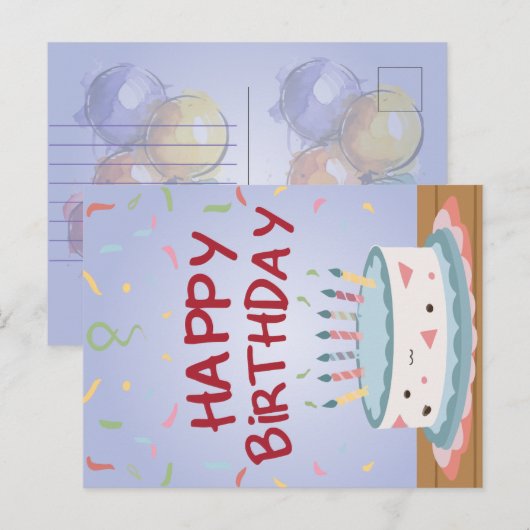 Gelukkige verjaardagskaart feestdagenkaart (Voorkant / Achterkant)