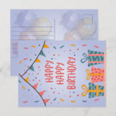 Gelukkige verjaardagskaart feestdagenkaart (Voorkant / Achterkant)