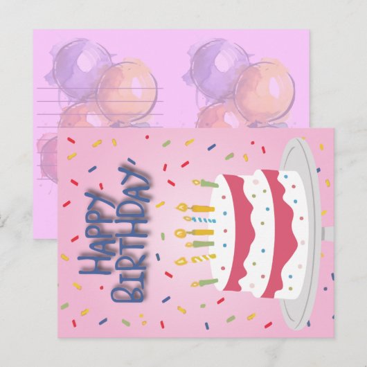 Gelukkige verjaardagskaart feestdagenkaart (Voorkant / Achterkant)