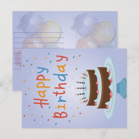 Gelukkige verjaardagskaart feestdagenkaart (Voorkant / Achterkant)