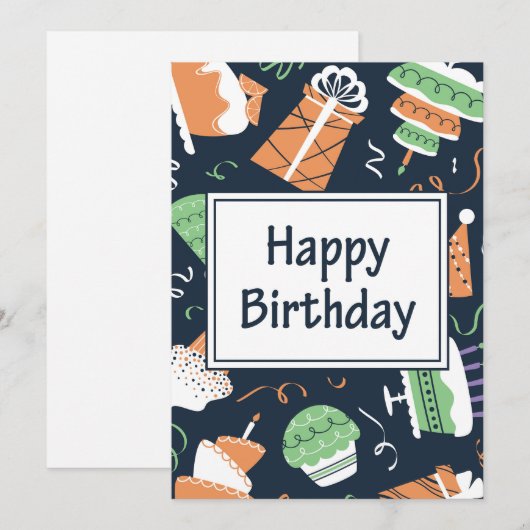 Gelukkige verjaardagskaart feestdagenkaart (Voorkant / Achterkant)