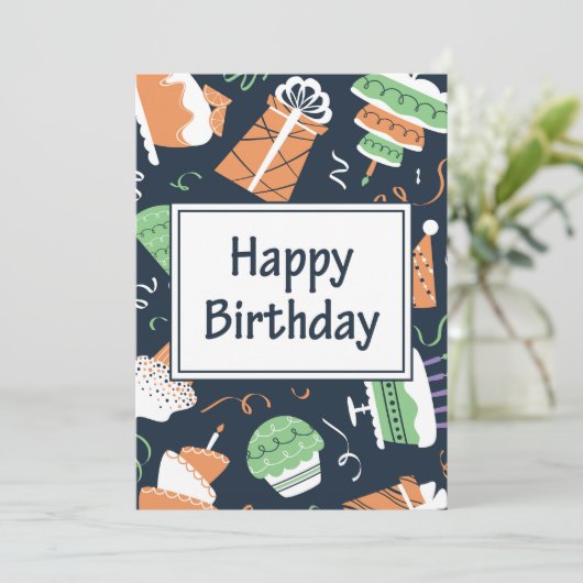Gelukkige verjaardagskaart feestdagenkaart (Staand voorkant)