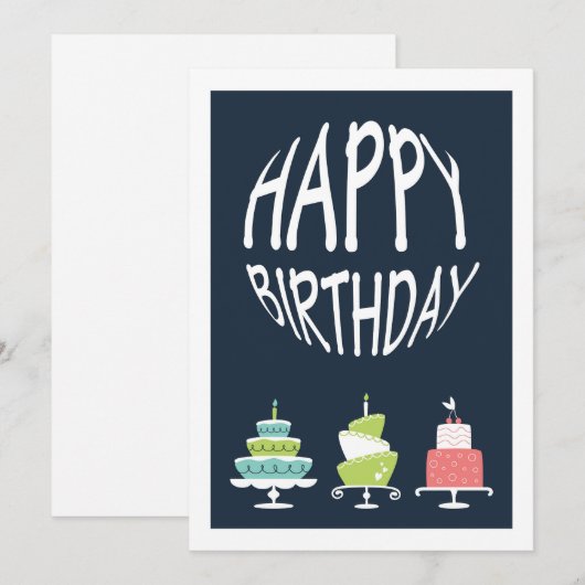 Gelukkige verjaardagskaart feestdagenkaart (Voorkant / Achterkant)