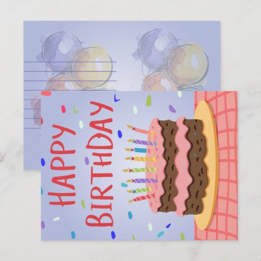 Gelukkige verjaardagskaart feestdagenkaart (Voorkant / Achterkant)