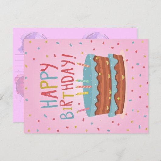 Gelukkige verjaardagskaart feestdagenkaart (Voorkant / Achterkant)