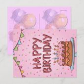 Gelukkige verjaardagskaart feestdagenkaart (Voorkant / Achterkant)