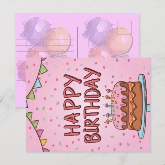 Gelukkige verjaardagskaart feestdagenkaart (Voorkant / Achterkant)