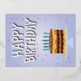 Gelukkige verjaardagskaart folie feestdagen briefkaart