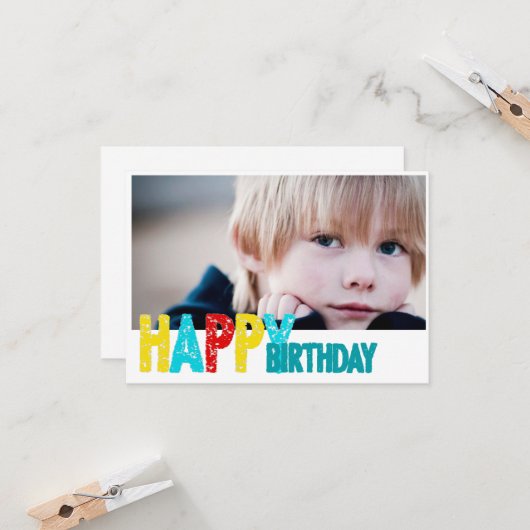 Gelukkige verjaardagskaart kaart (Voorkant / Achterkant in situ)