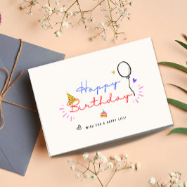 Gelukkige verjaardagskaart, leuke verjaardagskaart bedankkaart