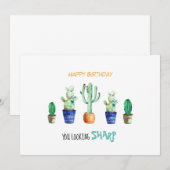Gelukkige Verjaardagskaart met cactussen voor vrie Kaart (Voorkant / Achterkant)