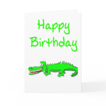 Gelukkige Verjaardagskaart met cartoon krokodil