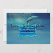 Gelukkige verjaardagskaart met schattige dolfijn i kaart (Achterkant)