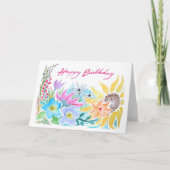 Gelukkige verjaardagskaart met waterverf bedankkaart (Voorkant)