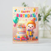 Gelukkige verjaardagskaart RSVP kaartje (Staand voorkant)