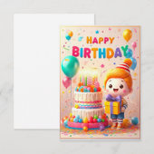 Gelukkige verjaardagskaart RSVP kaartje (Voorkant / Achterkant)