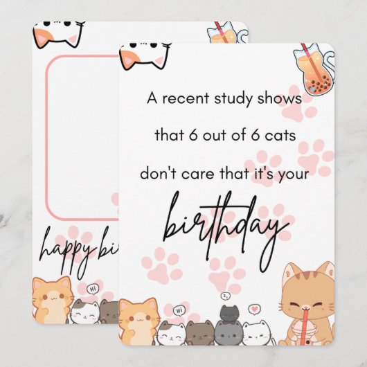 Gelukkige verjaardagskaart / uitnodiging (Voorkant / Achterkant)