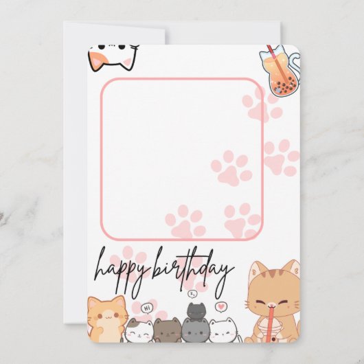 Gelukkige verjaardagskaart / uitnodiging (Achterkant)