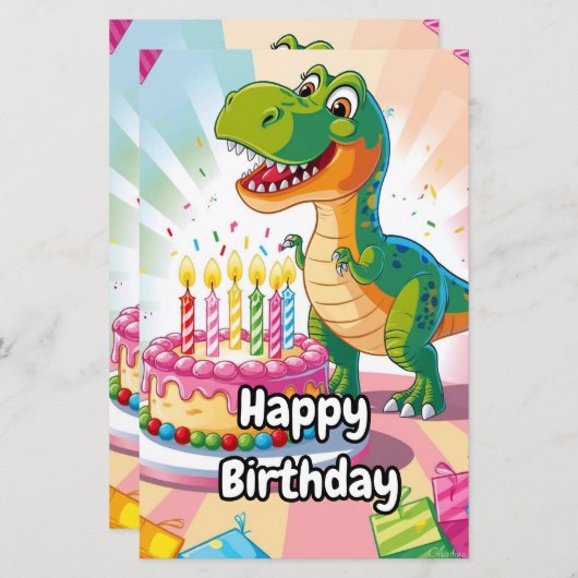 Gelukkige verjaardagskaart voor kinderen (Voorkant / Achterkant)