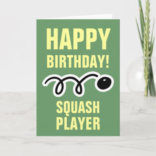 Gelukkige Verjaardagskaart voor squashspeler en fa Kaart (Voorkant)