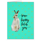 Gelukkige verjaardagskaart wat een konijntje van j (Voorkant)