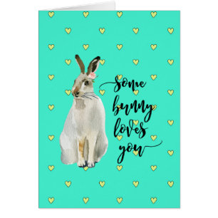 Gelukkige verjaardagskaart wat een konijntje van j