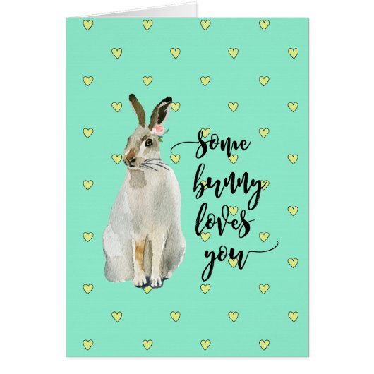 Gelukkige verjaardagskaart wat een konijntje van j (Voorkant)