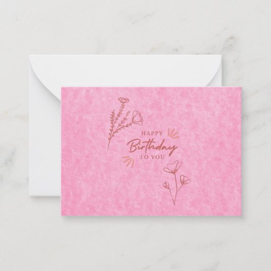 Gelukkige verjaardagskaarten notitiekaartje (Voorkant)