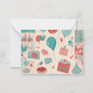 Gelukkige verjaardagskaarten notitiekaartje