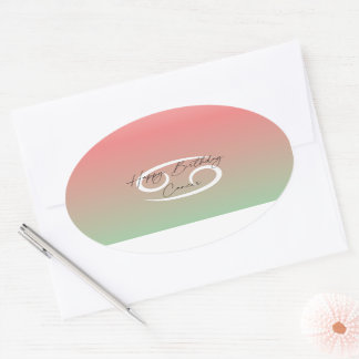 Gelukkige Verjaardagskanker Ovale Sticker