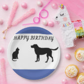 Gelukkige verjaardagskat en hondenpartij borden papieren bordje (Feest)